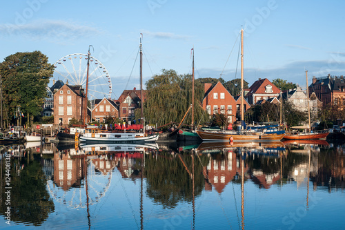 Historische Altstadt und Hafen in der Stadt Leer Ostfriesland, Landschaften und Natur in Ostfriesland