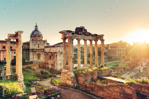 Roman Forum at sunrise, Italy 