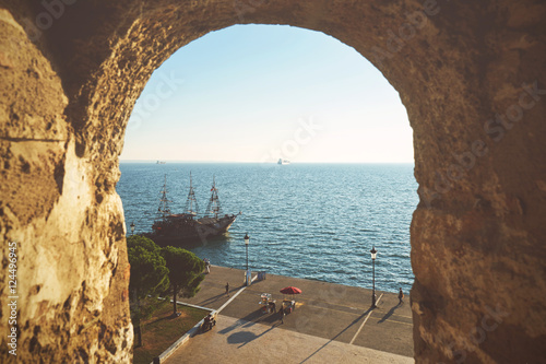 View from the white tower at Thessaloniki city in Greece