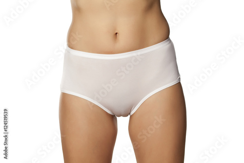 A women plain white cotton panties with high waist