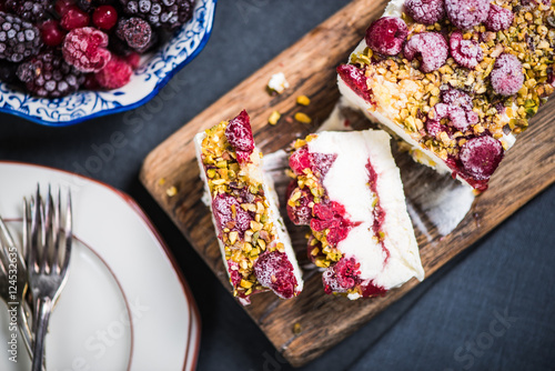 Summer sweet treat, semifreddo with forest fruits