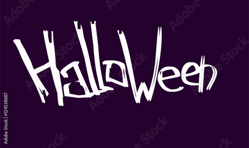 Happy Halloween inscription. Cartoon text. Background against a dark background