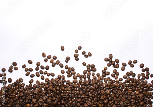 Coffee beans on white.