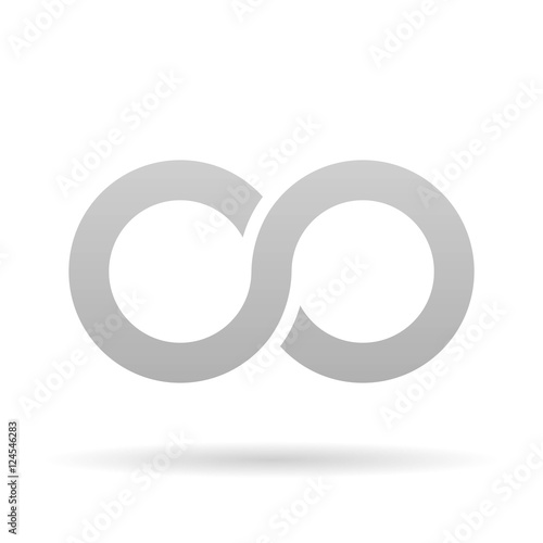 Infinity symbol icon, aka lemniscate, looks like sideways number eight. Mathematic symbol representing the concept of infinite figure.