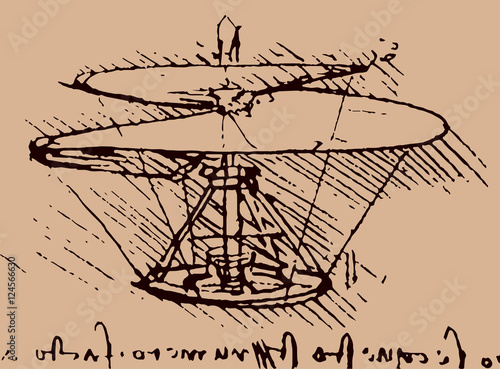 helicopter illustration / Leonardo da Vinci [vector]