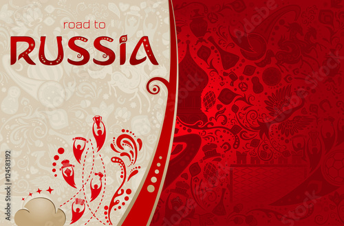 Russian red background, vector illustration