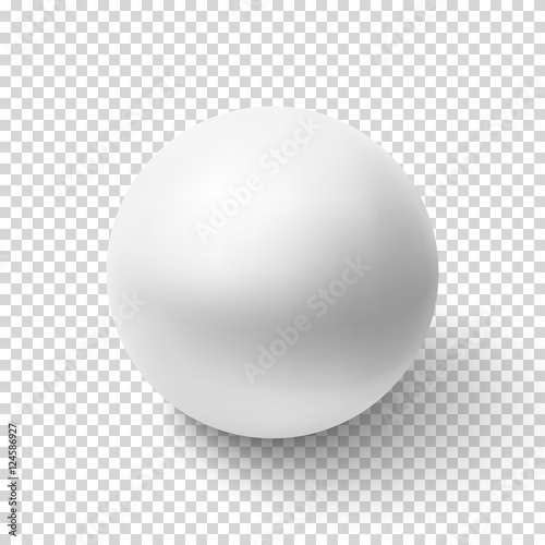 Realistic white sphere isolated on transparent background.