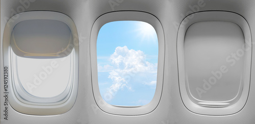 group of the airplane windows