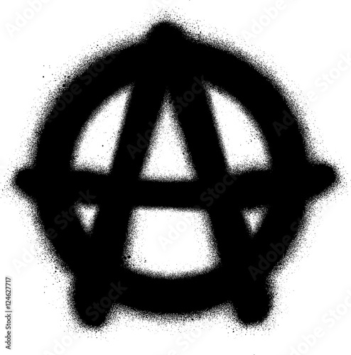 graffiti anarchy icon sprayed in black on white