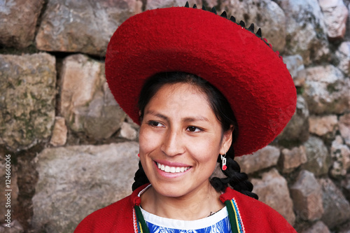 Young Quechua woman in traditional dress