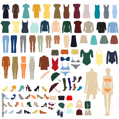 A set of stylish women's clothing