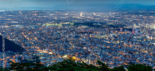 Cityscape of Sapporo at odori Park, Hokkaido, Japan