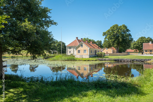 Brevens bruk a small idyllic historic ironworks company town in Sweden