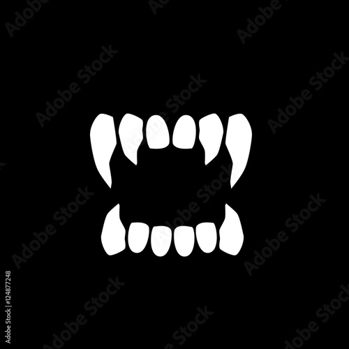 Vampire teeth vector icon.