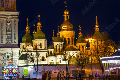 Saint Sophia Sofia Cathedral Spires Tower Sofiyskaya Square Kiev