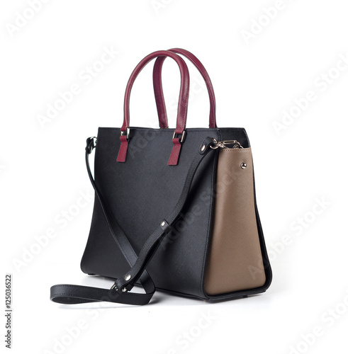 women leather handbag isolated on white background