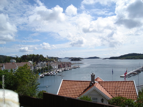 Farsund in southern Norway, seen from above.