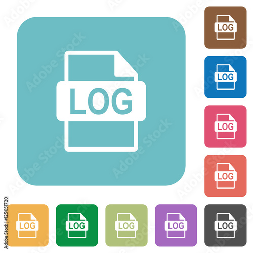 LOG file format flat icons