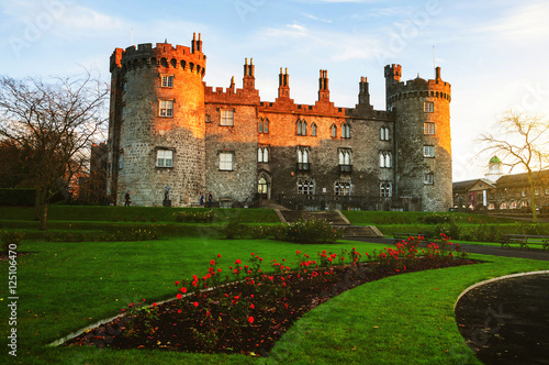 Kilkenny Castle and gardens in the evening