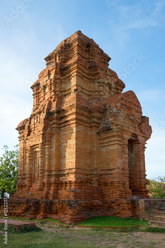 One of the ancient Cham Towers Poshanu closeup. Phan Thiet, Vietnam