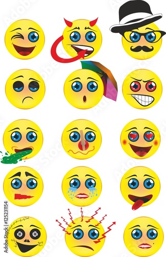 Complete flat emoji 3d