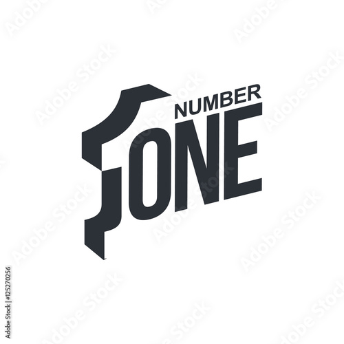 Black and white number one diagonal logo template, vector illustrations isolated on white background. Graphic logo with diagonal logo with three dimensional number one