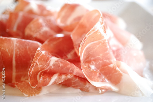 Prosciutto di Parma or Parma Ham. Window Light. Soft Focus