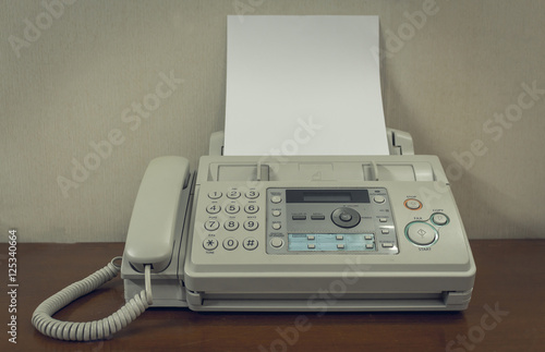 old fax machine on the table