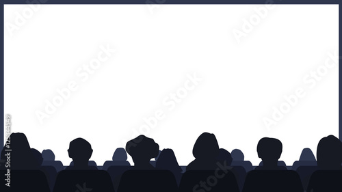 Cinema Hall with the audience and the screen. Background Vector