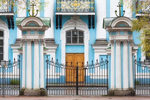 Gate of St. Nicholas Naval Cathedral in St. Petersburg, built 1762