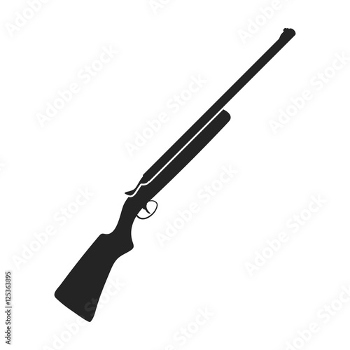 Hunting rifle icon in black style isolated on white background. Hunting symbol stock vector illustration.