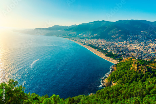 View on city beach in Alanya