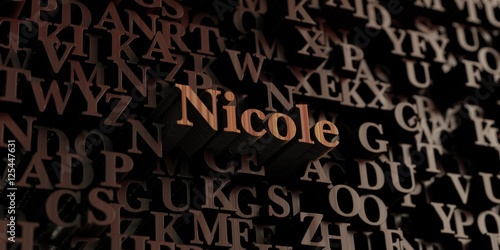 Nicole - Wooden 3D rendered letters/message. Can be used for an online banner ad or a print postcard.