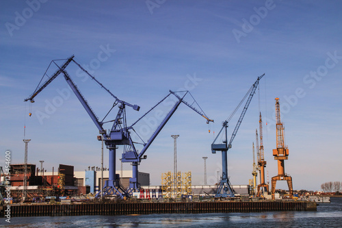  Loading terminal with cranes at rostock harbor