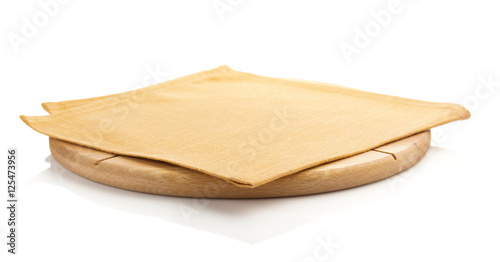  board and napkin isolated on white