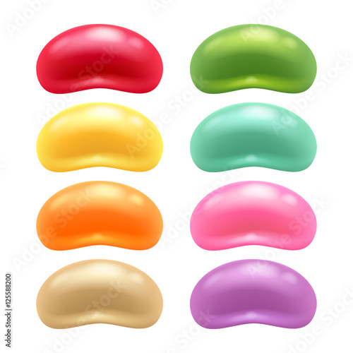 Round colorful jelly beans set.