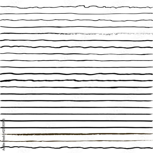 set of horizontal lines drawn with a trembling hand, curves tremolo brush