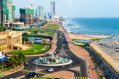 Aerial view of Colombo, Sri Lanka modern buildings