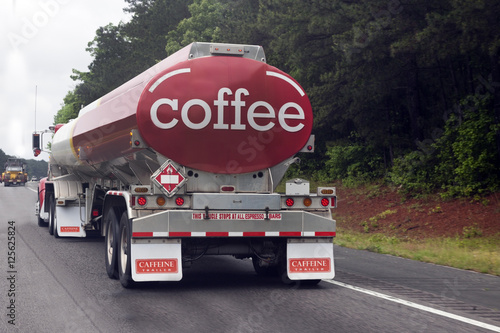 Coffee and Espresso Tanker on Highway