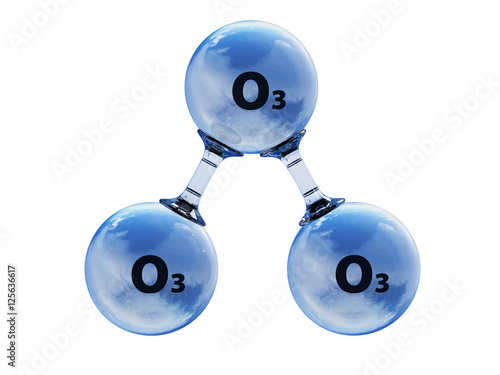 Illustration of model ozone molecule