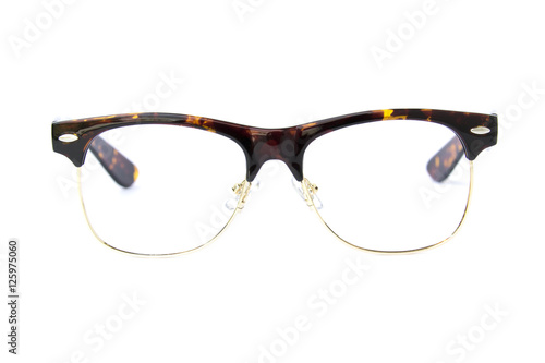 Modern fashionable spectacles isolated on white background, Perf