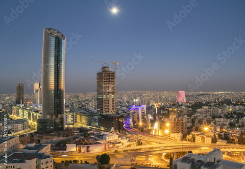 Amman Landscape at night - The new downtown of Amman Abdali area night view