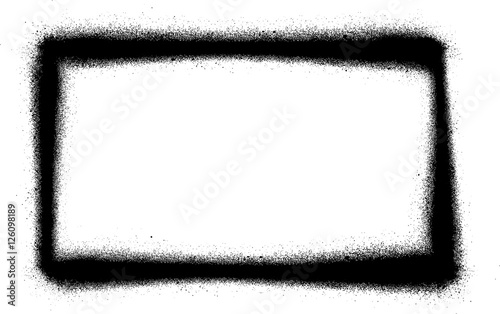 rectangular graffiti thin sprayed icon in black over white