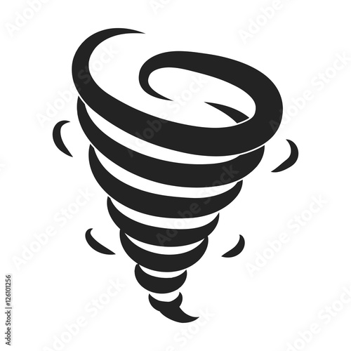 Tornado icon in black style isolated on white background. Weather symbol stock vector illustration.