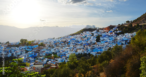 vistas de chefchaouen el conocido pueblo azul de marruecos
