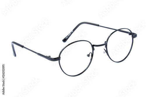 Modern fashionable spectacles isolated on white background, Perf