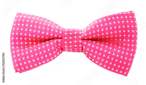 pink with white polka dots bow tie
