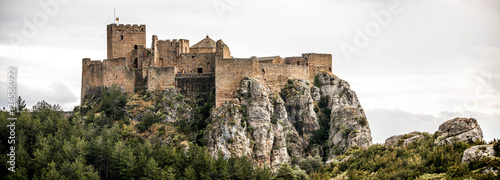 Landscape with Loarre Castle in Huesca, Aragon in Spain