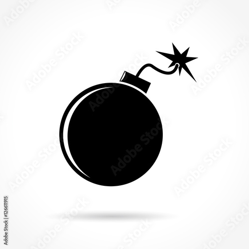 bomb icon on white background