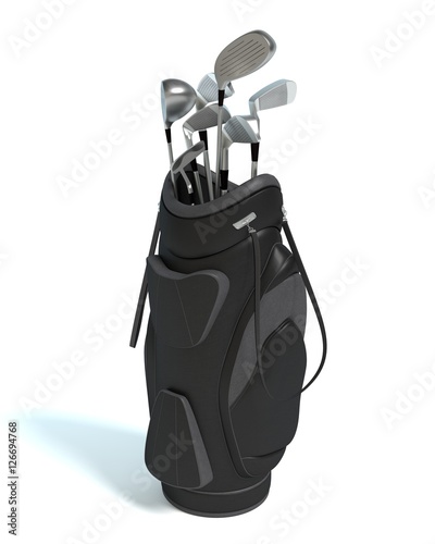 3d illustration of a golf bag